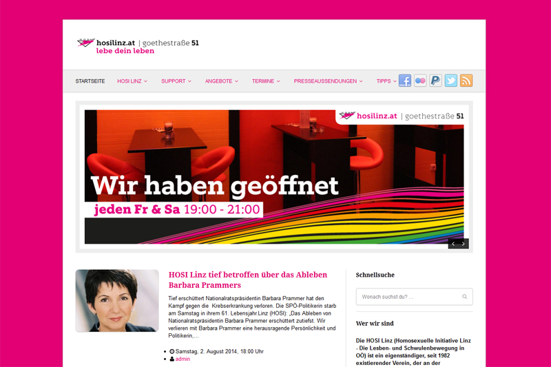 HOSI Linz mit neuem Online Auftritt