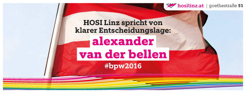 HOSI Linz spricht von klarer Entscheidungslage: für Van der Bellen!