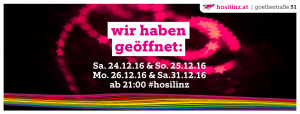 24.12.: Wir haben geöffnet @ HOSI Linz | Linz | Oberösterreich | Österreich